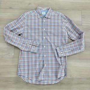 Hartford slim fit button down shirt blue purple white check large